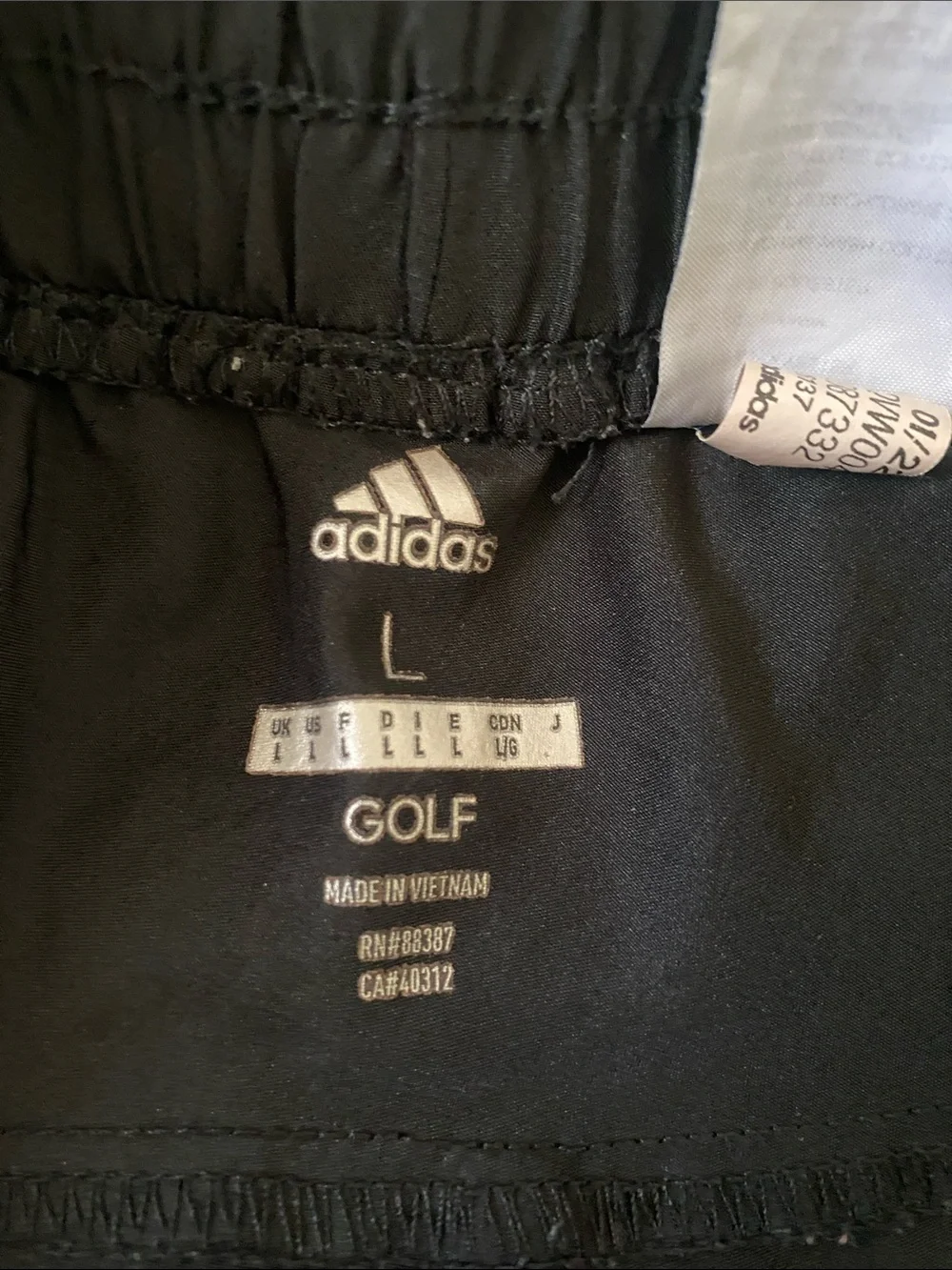 adidas Black Athletic Shorts with Elastic Smocked Waist
